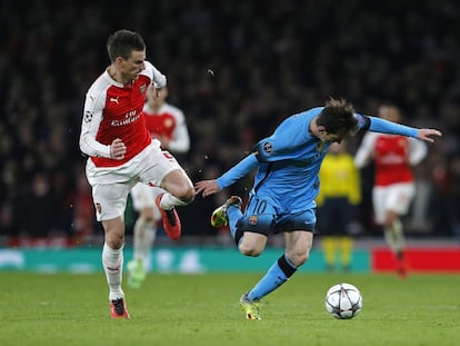 Lionel Messi, en su &uacute;ltima presentaci&oacute;n ante el Arsenal el pasado martes en Londres.