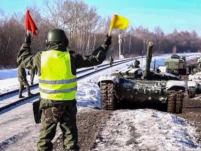 Un tanque en la región rusa de Voronezh este miércoles.