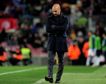 Pep Guardiola, el sábado pasado, en un momento del partido entre el Barcelona y la Real Sociedad.