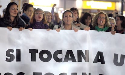 Concentración feminista contra la violencia de género el pasado sábado en Gijón.