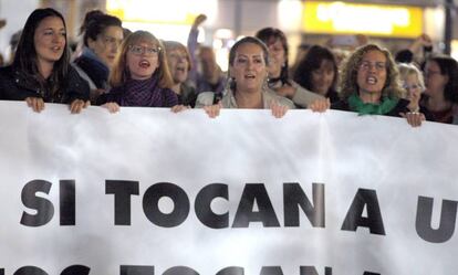 Concentración feminista contra la violencia de género el pasado sábado en Gijón.