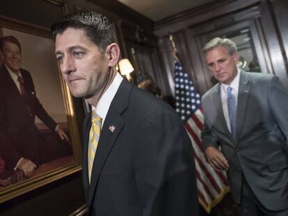 Paul Ryan e Kevin McCarthy nesta quarta-feira em Washington.