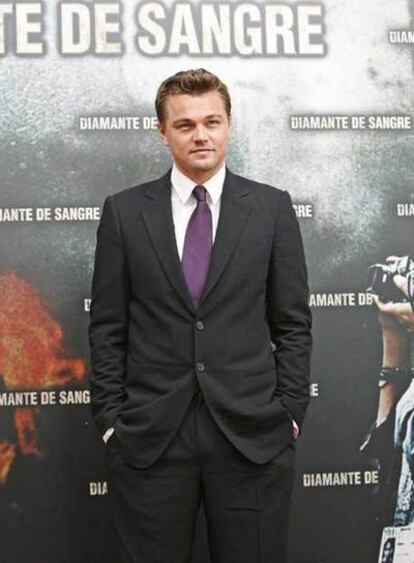 Leonardo DiCaprio, anoche en el estreno en Madrid de <i>Diamante de sangre. </i>
