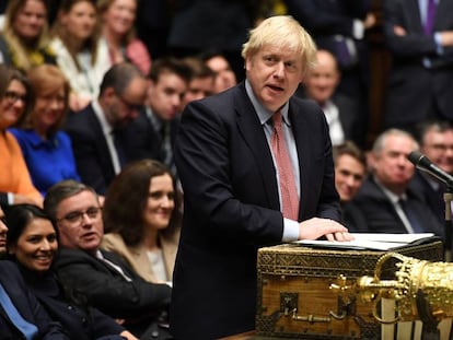 El primer ministro británico, Boris Johnson, este martes en el Parlamento.