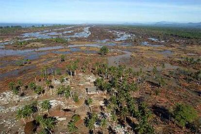 En la imagen, vista aérea de una zona de la provincia de Aceh.