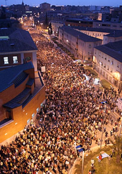 La manifestación de Alcalá de Henares en homenaje a las víctimas del 11-M.