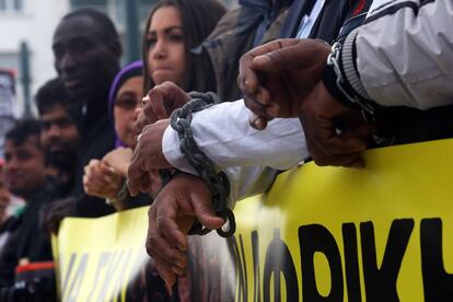 Protesta contra la esclavitud. 