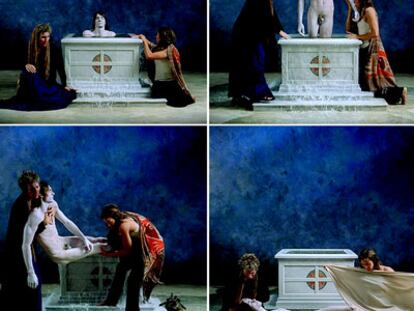 Imágenes del vídeo 'Emergence', de Bill Viola, que se exhibe en la Fundación Caja de Pensiones, de Madrid.
Donald Kuspit.