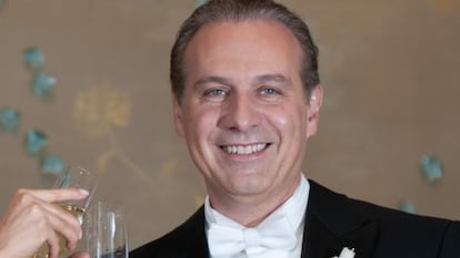 Juan Collado, durante un evento previo a su boda, en Ciudad de México, el 31 de marzo de 2012.