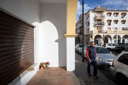 Lugar en el que fue asesinado a martillazos Miguel Ángel Calvo, de 51 años, en Antequera (Málaga).