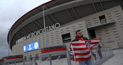 Exterior del Wanda Metropolitano, a principios de este mes, antes de un partido de Champions League.