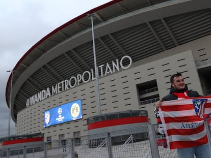Exterior del Wanda Metropolitano, a principios de este mes, antes de un partido de Champions League.