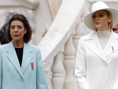 Carolina y Charlene de Mónaco, en las celebraciones del día nacional de Mónaco.