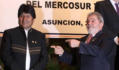 Evo Morales y Lula da Silva, durante un encuentro de Mercosur, en 2009. 