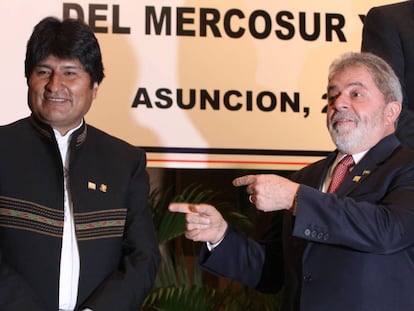 Evo Morales y Lula da Silva, durante un encuentro de Mercosur, en 2009. 