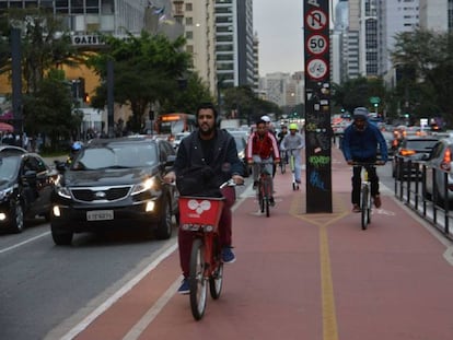 La ciclovía de la avenida Paulista, en São Paulo. 