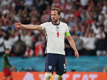 Harry Kane, durante la semifinal contra Dinamarca en Wembley.