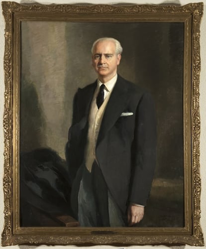 Retrato del exministro de Exteriores Ramón Serrano Suñer (desde16 de octubre de 1940 y el 3 de septiembre de 1942).