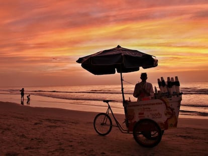 Atardecer en una de las playas de Cartagena de Indias (Colombia).