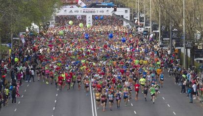 Salida de la 41 edición del maratón de Madrid, celebrada el año pasado.