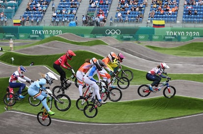 Semifinales de cicllismo BMX celebrado en el Ariake Urban Sports Park en Tokio.