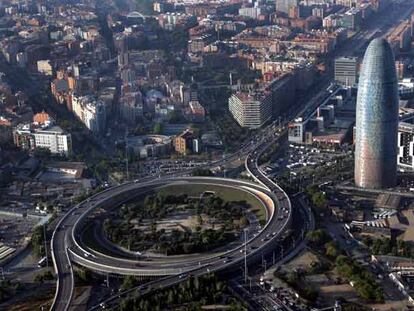 Panorámica de la plaza de las Glòries de Barcelona.