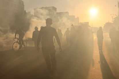 Manifestantes en París. 