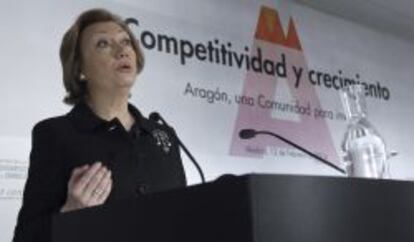 La presidenta de Aragón, Luisa Fernanda Rudi, durante su intervención.