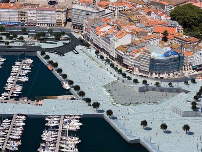Recreación la nueva plaza junto al mar en A Coruña
