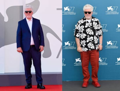 Almodóvar durante sus apariciones públicas en Venecia este septiembre.