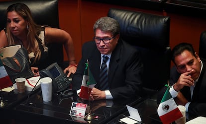 Ricardo Monreal, senador de Morena, en una sesión de la Cámara alta, el pasado 8 de septiembre.