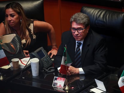 Ricardo Monreal, senador de Morena, en una sesión de la Cámara alta, el pasado 8 de septiembre.