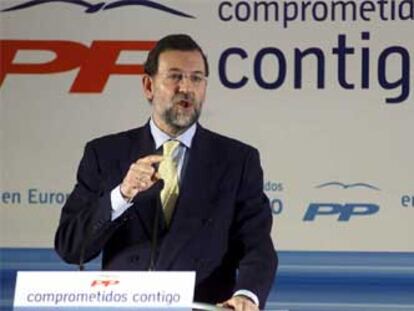 Rajoy, durante la clausura de la Interparlamentaria del PP en Toledo.