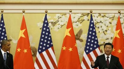 Obama y Xi en una rueda de prensa en noviembre de 2014 en Pekín.