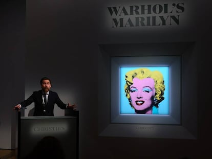 'Shot Sage Blue Marilyn', de Andy Warhol, en la casa de subastas Christie's.