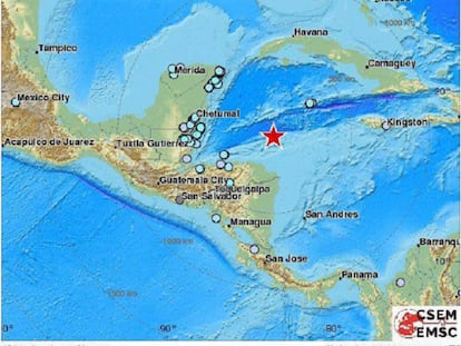 Mapa da localização do epicentro do sismo / EMSC.