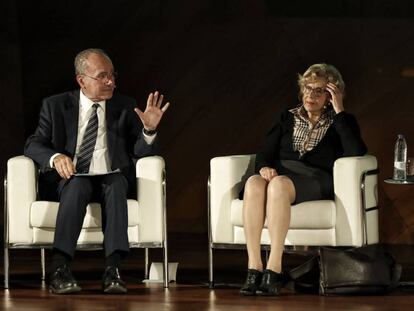 Francisco de la Torre, alcalde de M&aacute;laga, y Manuela Carmena, alcaldesa de Madrid.