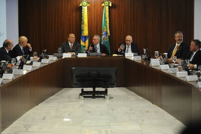 A primeira reuni&atilde;o ministerial de Temer.