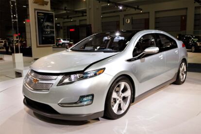 El Chevy Volt, durante su presentación en 2010 en la feria del automóvil de Washington.