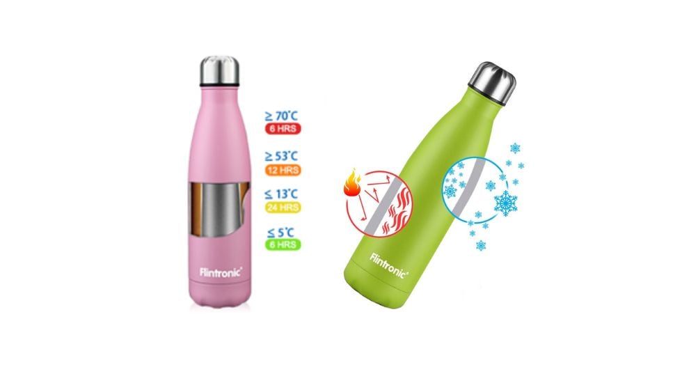 Su estructura de doble pared mantiene el agua fría y el café caliente.