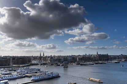 La ciudad de Ámsterdam (Países Bajos), el 25 de febrero. 