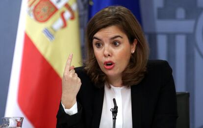 Santamaría, a la roda de premsa posterior al Consell de Ministres