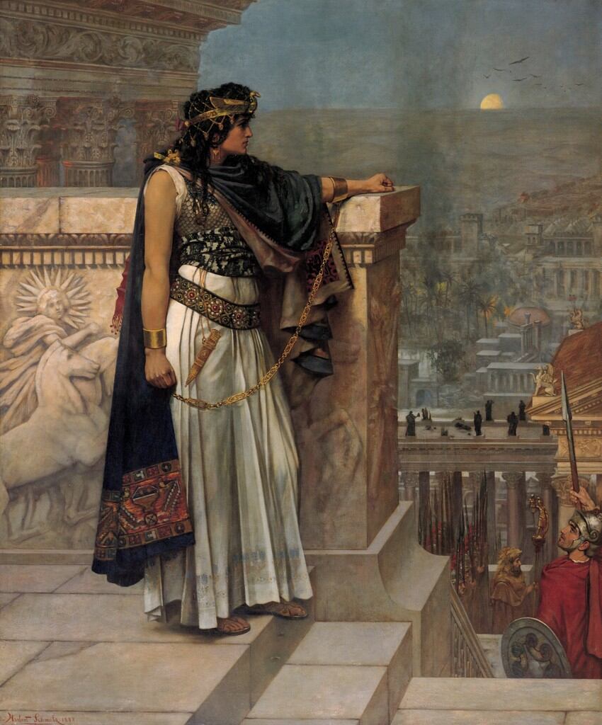 La reina Zenobia de Palmira representada en un cuadro de Herbert Gustave Schmalz.