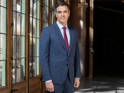 El presidente del Gobierno, Pedro Sánchez, en el Recinto Modernista de Sant Pau en Barcelona, este viernes.