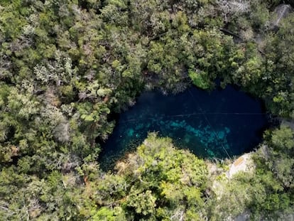 Cenote en Rancho Viejo, Tulum, en marzo de 2024.
