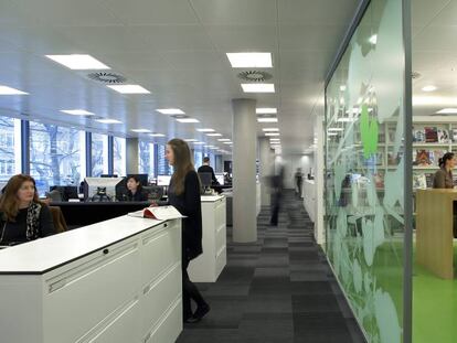 Un grupo de trabajadores, en Londres.