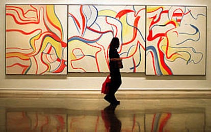 <i>Tríptico (Sin título V, Sin título II, Sin título IV)</i>, de De Kooning, una de sus obras que se exhibe en el IVAM