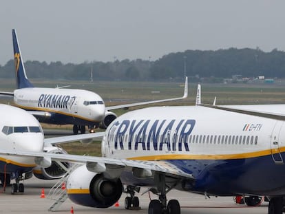 Aviones de Ryanair en el aeropuerto de Weeze, Alemania.
