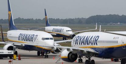 Aviones de Ryanair en el aeropuerto de Weeze, Alemania.