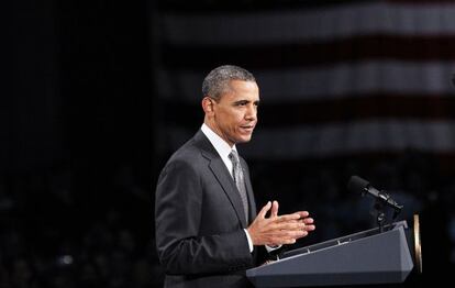 El presidente Barack Obama durante un discurso este martes en Albany, Nueva York.